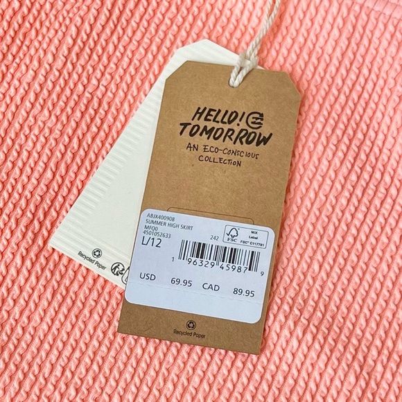 Billabong Peach Stretchy Summer Skirt / Swimsuit Coverup Size S, NWT - Picture 5 of 7